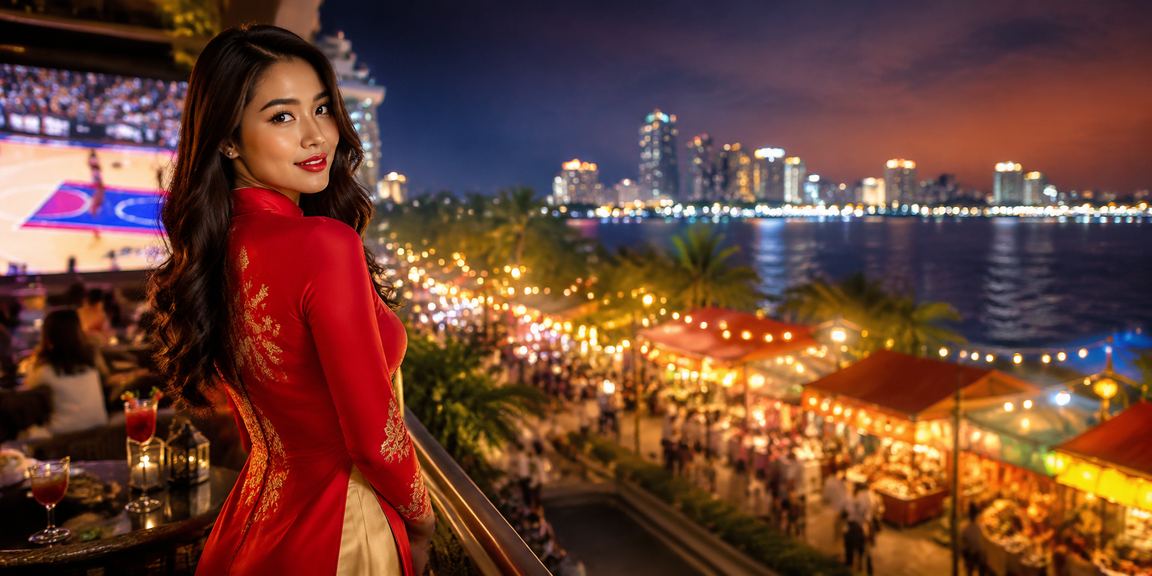 Cô gái mặc áo dài xem cá cược bóng rổ trên điện thoại tại TP. Hồ Chí Minh