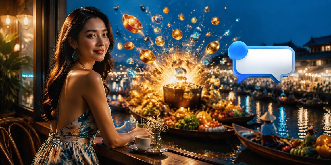 Khung cảnh vùng Mekong với người dùng theo dõi kèo cá cược thể thao buổi tối